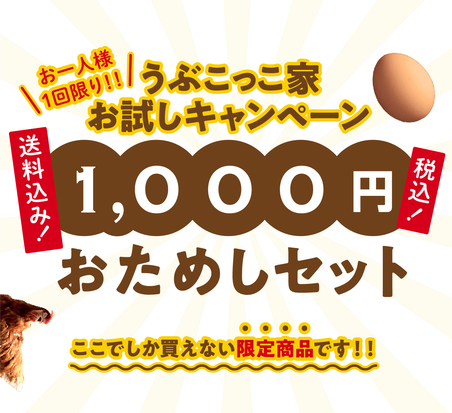 うぶこっこやお試しキャンペーン1000円おためしセット